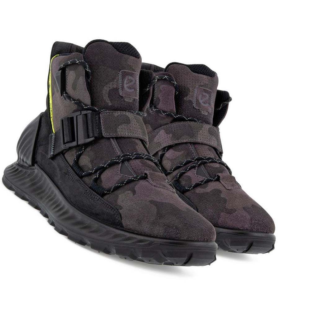 Men's Ecco Exostrike Gtx Buckle Boots Grey / Black | USA 437KOR